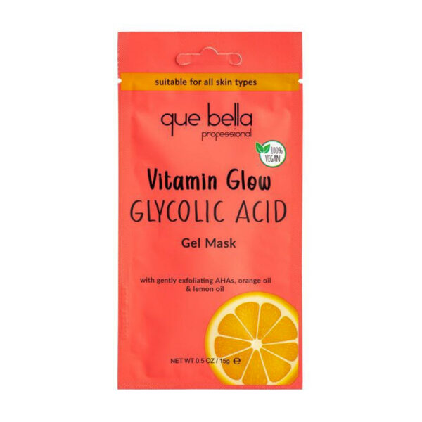 Que Bella Vitamin Glow Glycolic Acid Gel Mask – Exfoliate & Glow | Skincare Treatment