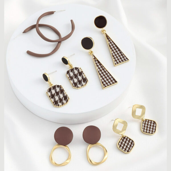 Stylish Alloy Geometric Irregular Earrings Set – Trendy & Fashionable 5 Pairs