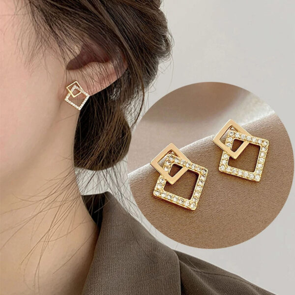 Korean Cubic Zirconia Minimalist Stud Earrings – Elegant Design for Every Occasion