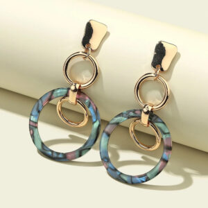 Round Link Drop Earrings – Modern & Elegant Design for Every Occasion