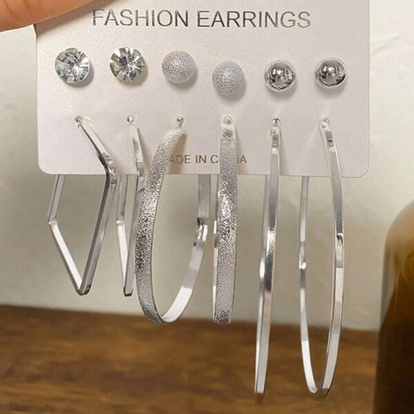 Rhinestone Decor Earrings Set – 12-Piece Collection of Sparkling Designs