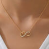 Fashion Copper Rhinestone Infinity Pendant Necklace – Elegant & Timeless Design