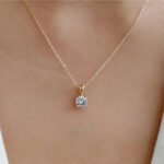 Round Cubic Zirconia Inlaid Necklace – Dazzling & Elegant Jewelry Piece