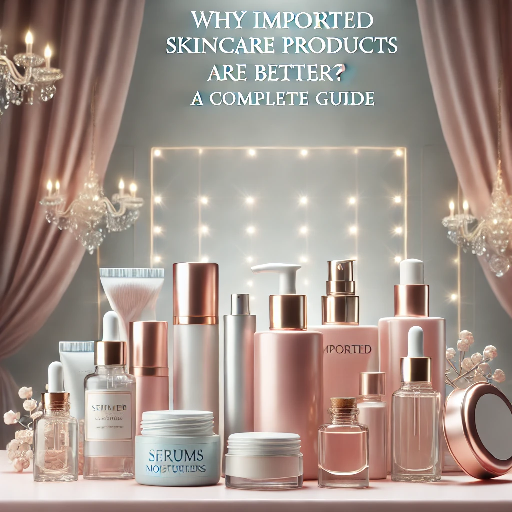 A premium skincare product showcase featuring high-quality imported skincare items.